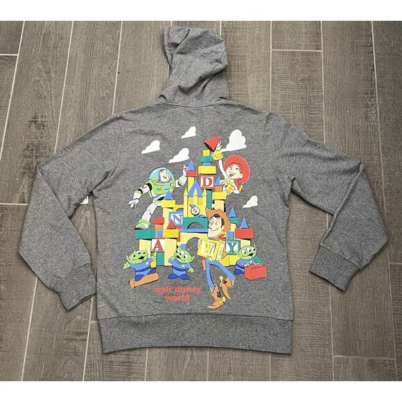 Disney Toy Story Hoodie Women’s Size Large Gray 100% Cotton Zip Pockets Pixar - Picture 2 of 13